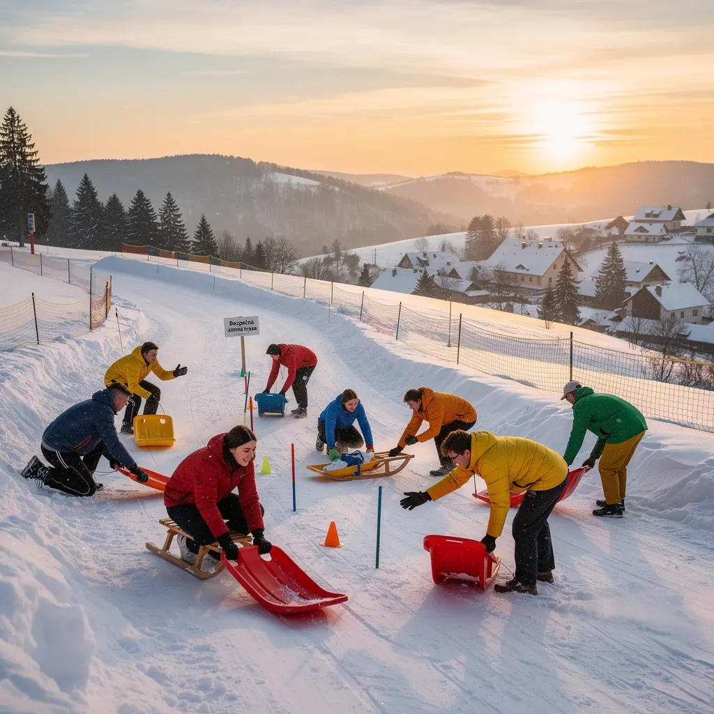 A cozy cabin nestled among frosty trees, offering a warm retreat for winter travelers in Slovakia.